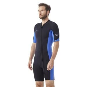 NWT MENS HEVTO SHORTY SURFING DIVING FRONT ZIP SHORT JOHN WETSUIT WET SUIT L NEW